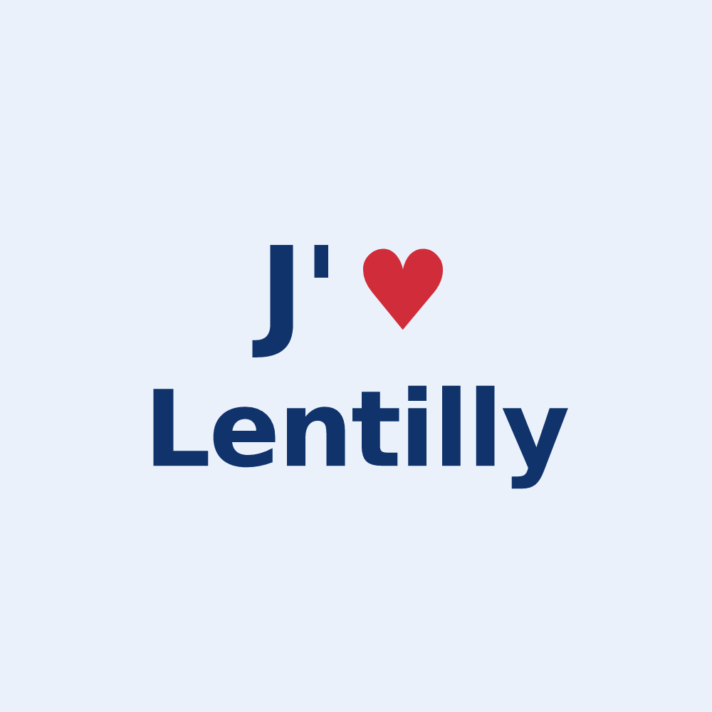 Sticker personnalisé Lentilly — design J'aime Lentilly