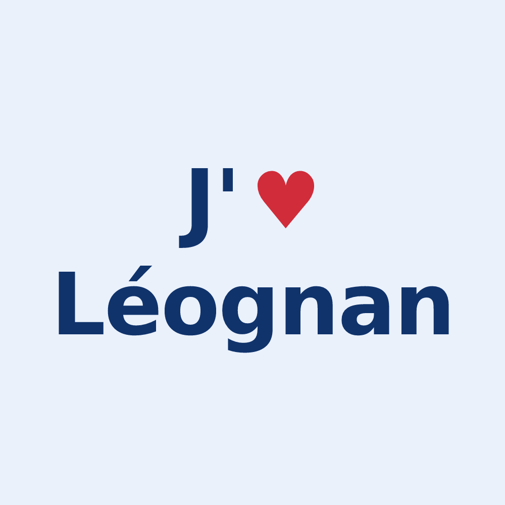 Sticker personnalisé Léognan — design J'aime Léognan