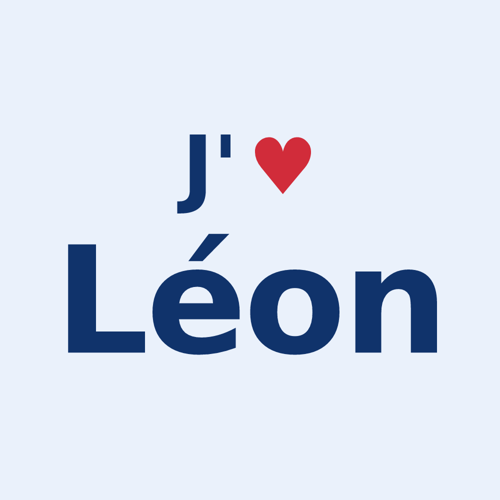 Sticker personnalisé Léon — design « J'aime Léon » imprimé sur le sticker