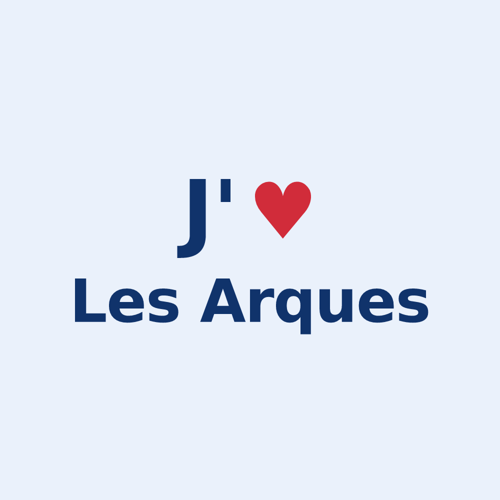 Sticker personnalisé Les Arques — design J'aime Les Arques