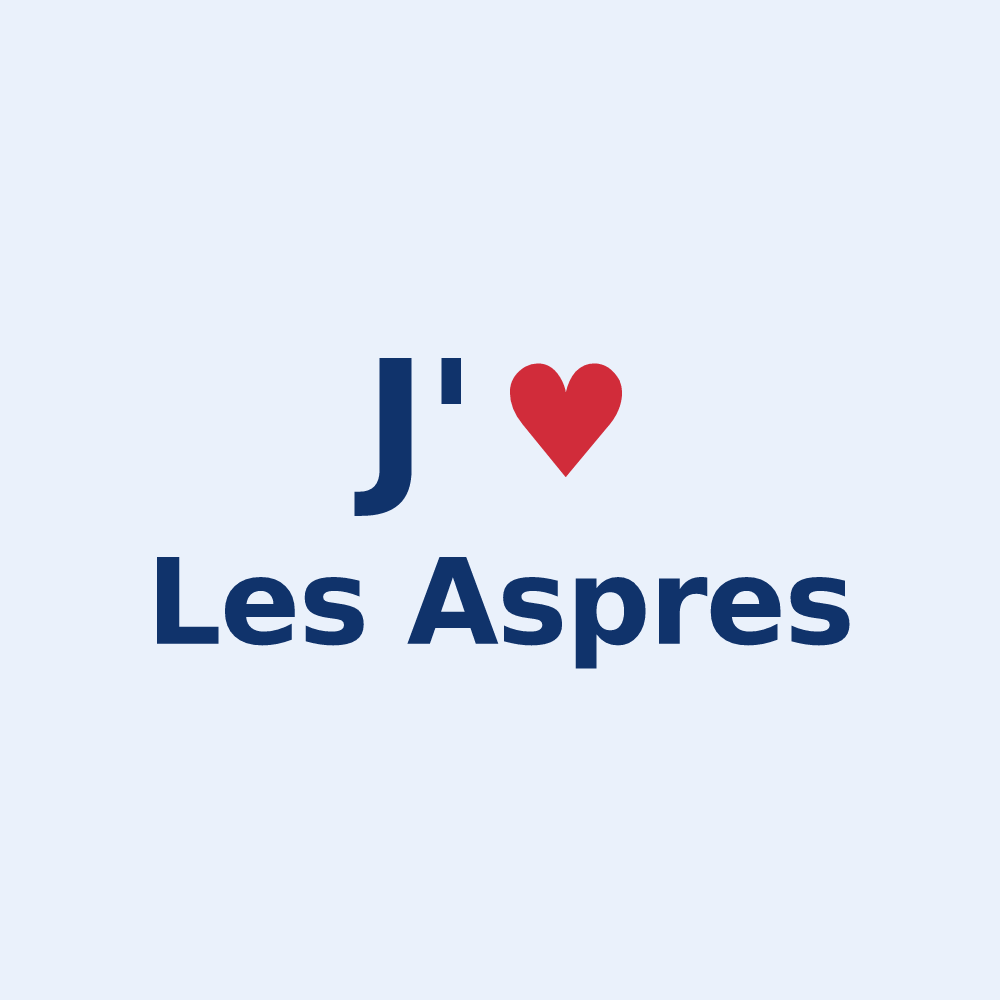 Sticker personnalisé Les Aspres — design J'aime Les Aspres