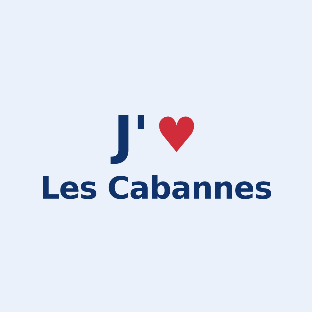 Sticker personnalisé Les Cabannes — design J'aime Les Cabannes