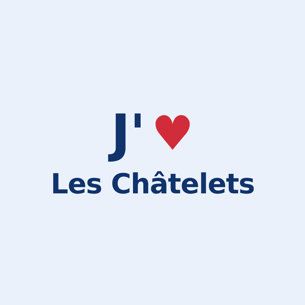 Sticker personnalisé Les Châtelets — design J'aime Les Châtelets