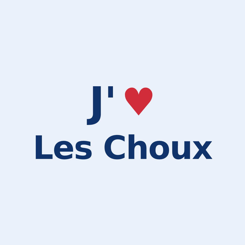 Sticker personnalisé Les Choux — design « J'aime Les Choux » imprimé sur le sticker