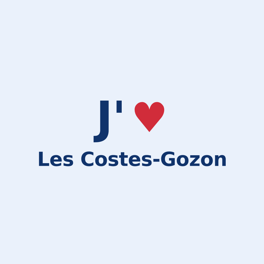 Sticker personnalisé Les Costes-Gozon — design J'aime Les Costes-Gozon