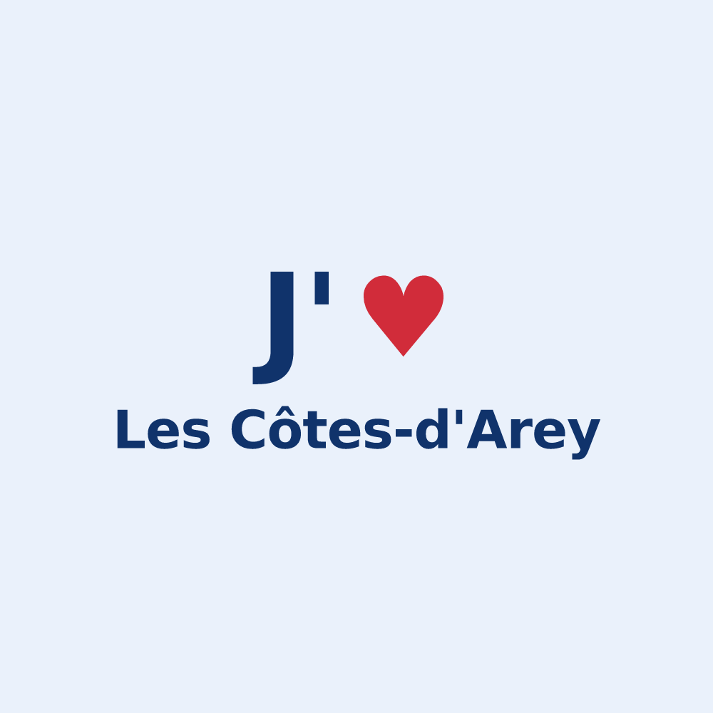 Sticker personnalisé Les Côtes-d'Arey — design J'aime Les Côtes-d'Arey