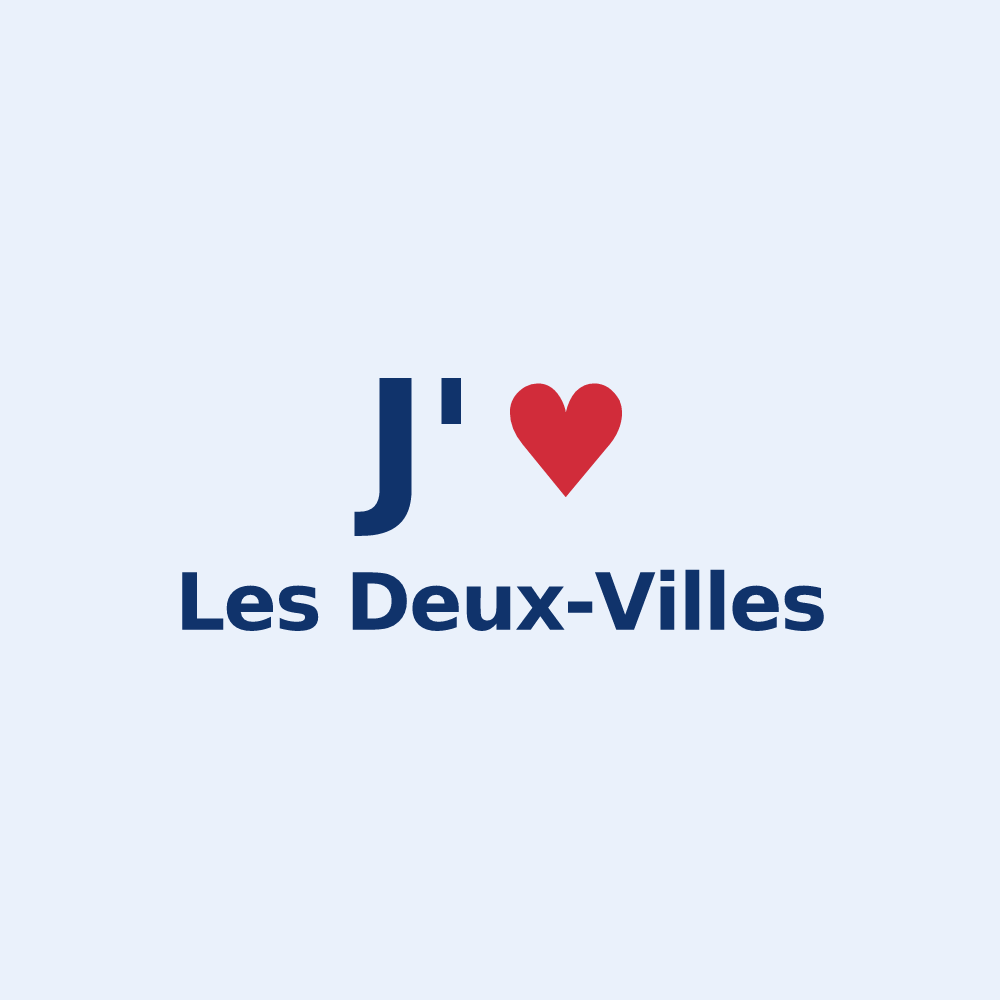 Sticker personnalisé Les Deux-Villes — design J'aime Les Deux-Villes
