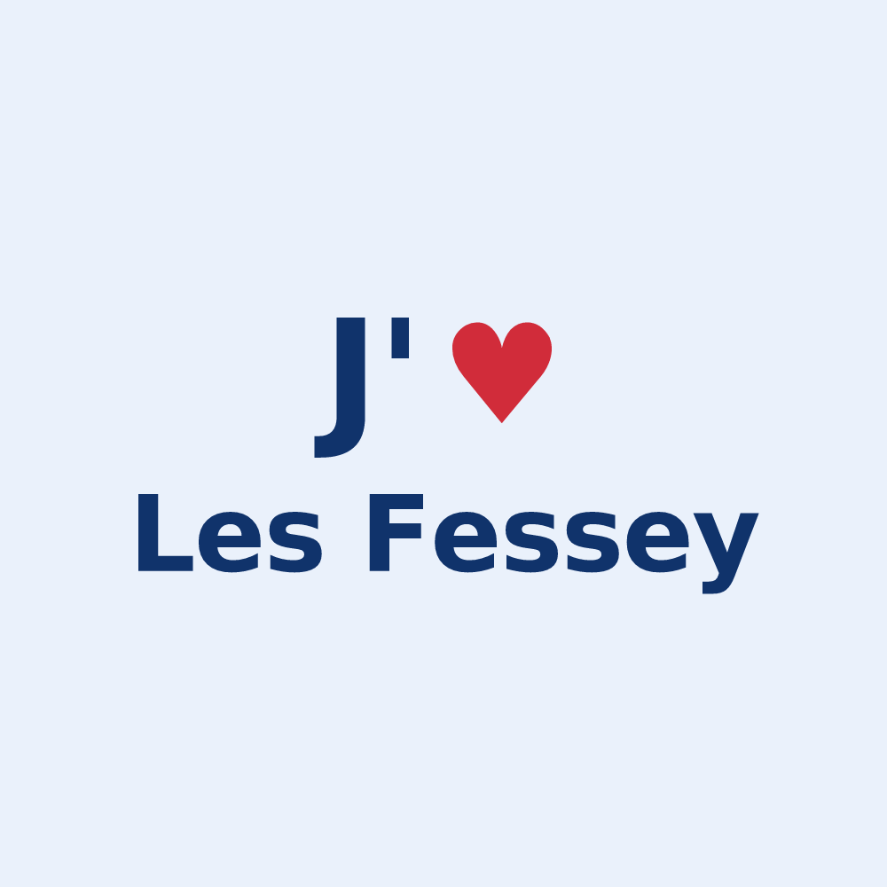 Sticker personnalisé Les Fessey — design « J'aime Les Fessey » imprimé sur le sticker
