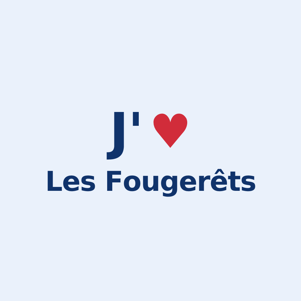 Sticker personnalisé Les Fougerêts — design J'aime Les Fougerêts