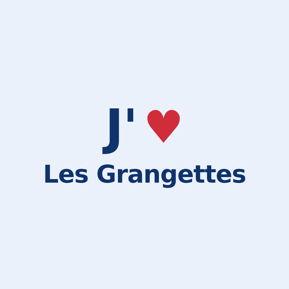 Sticker personnalisé Les Grangettes — design J'aime Les Grangettes
