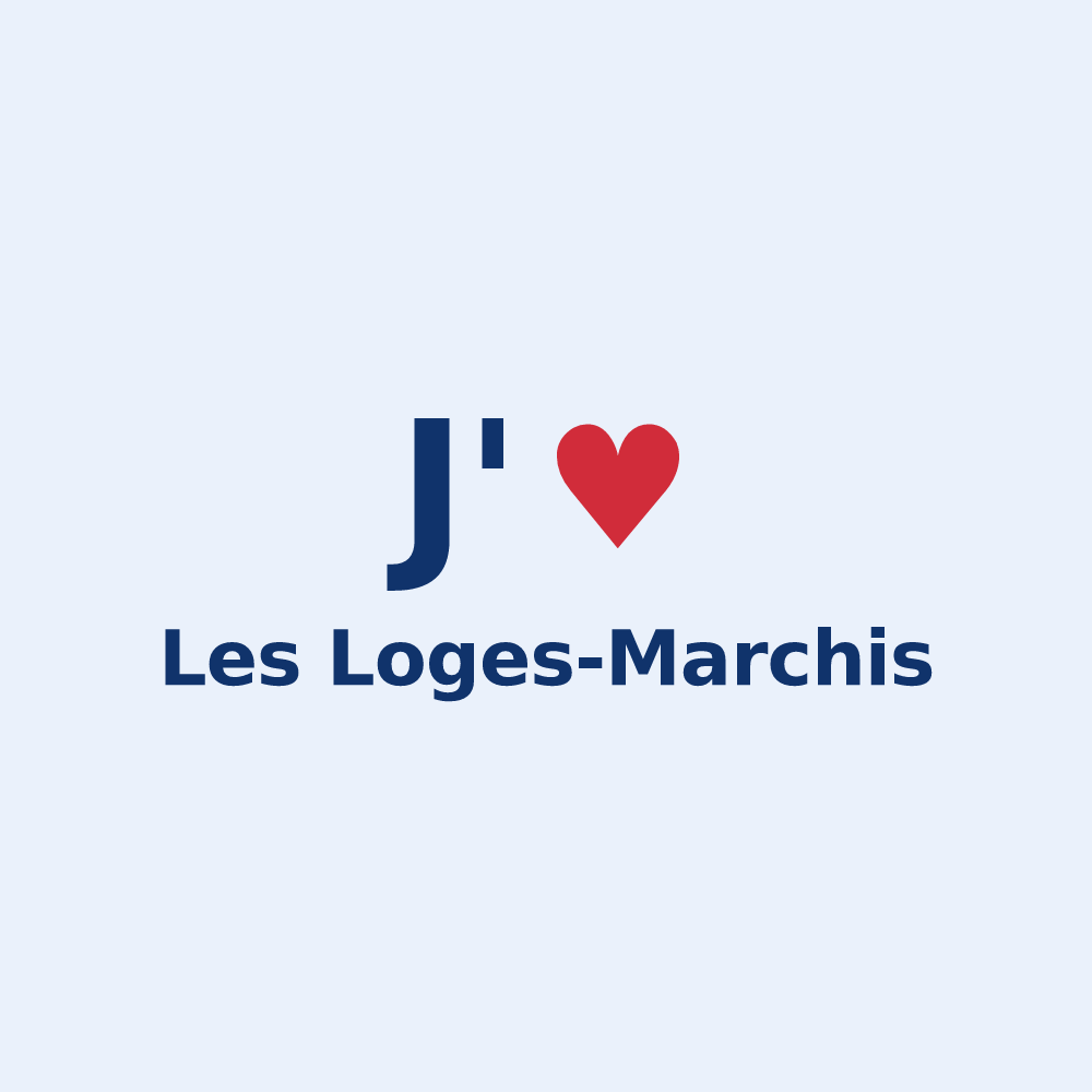 Sticker personnalisé Les Loges-Marchis — design J'aime Les Loges-Marchis