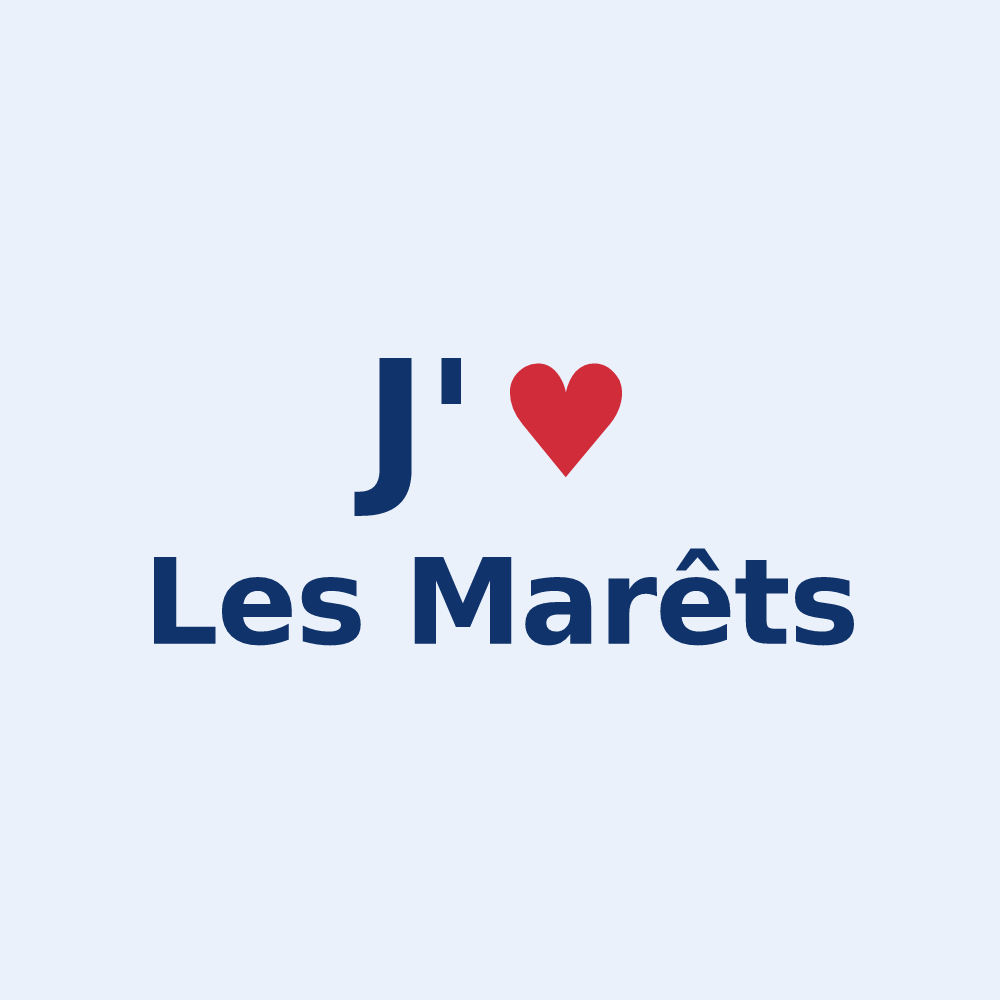 Sticker personnalisé Les Marêts — design J'aime Les Marêts