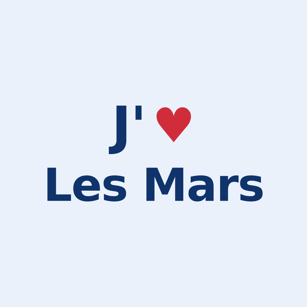 Sticker personnalisé Les Mars — design J'aime Les Mars