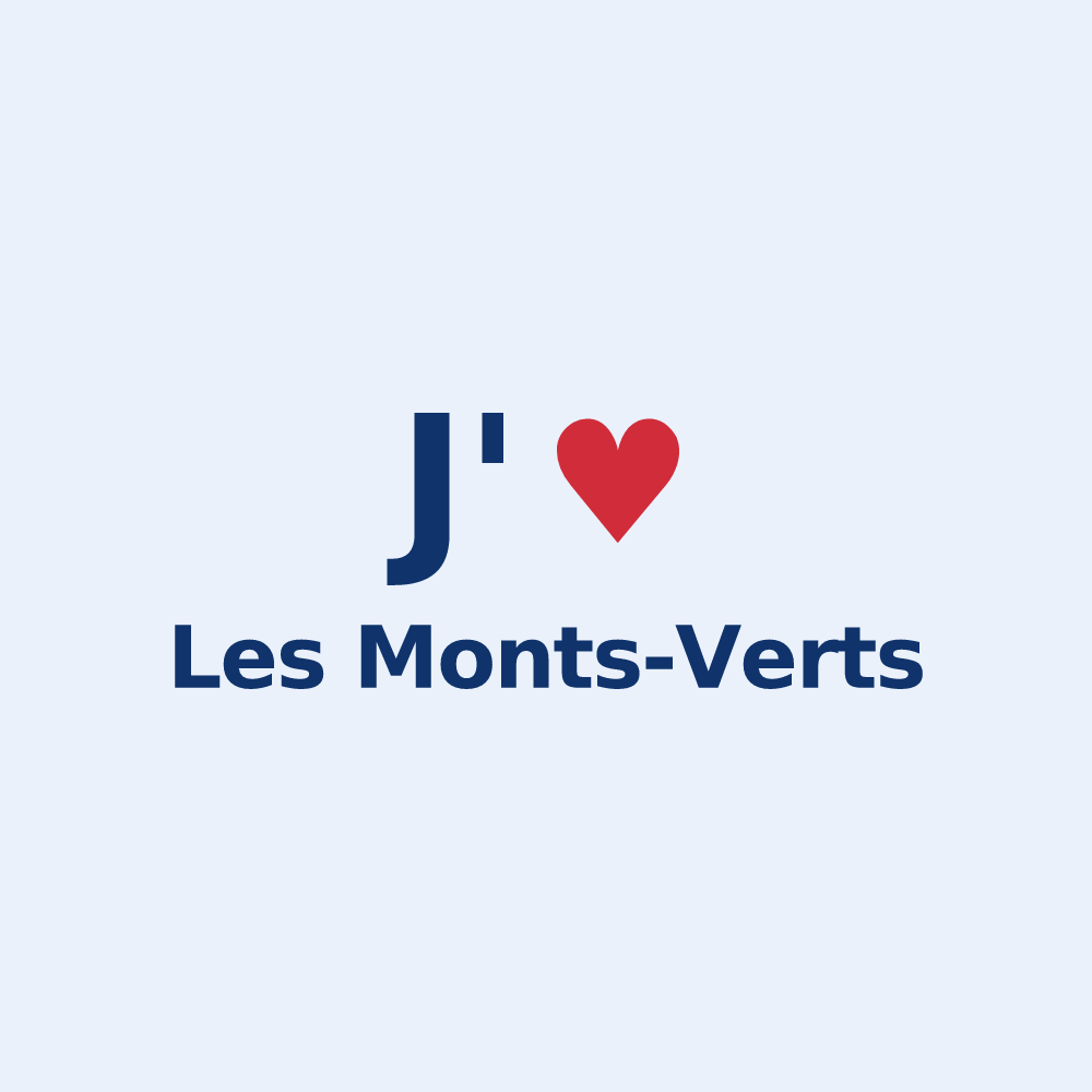 Sticker personnalisé Les Monts-Verts — design J'aime Les Monts-Verts