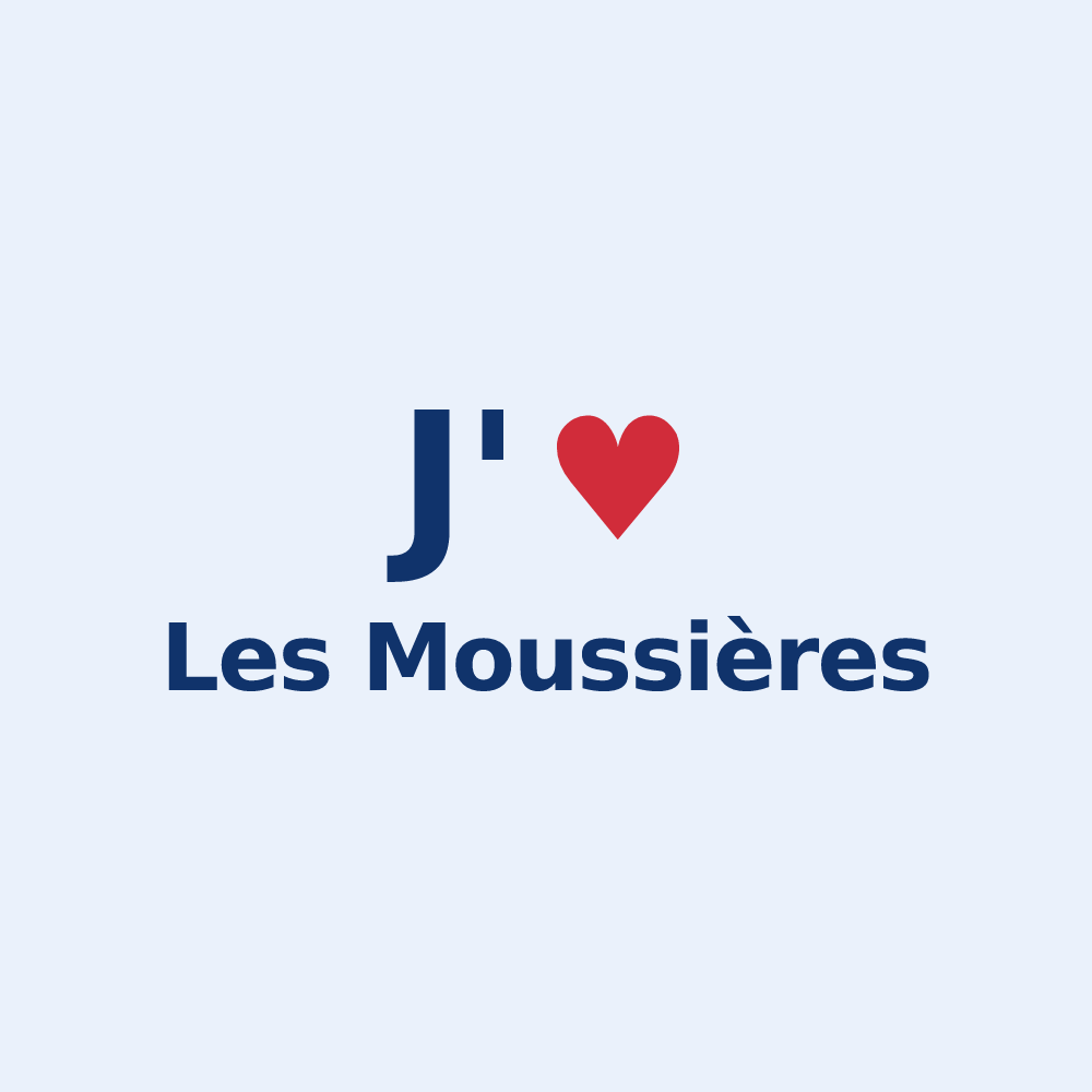 Sticker personnalisé Les Moussières — design J'aime Les Moussières