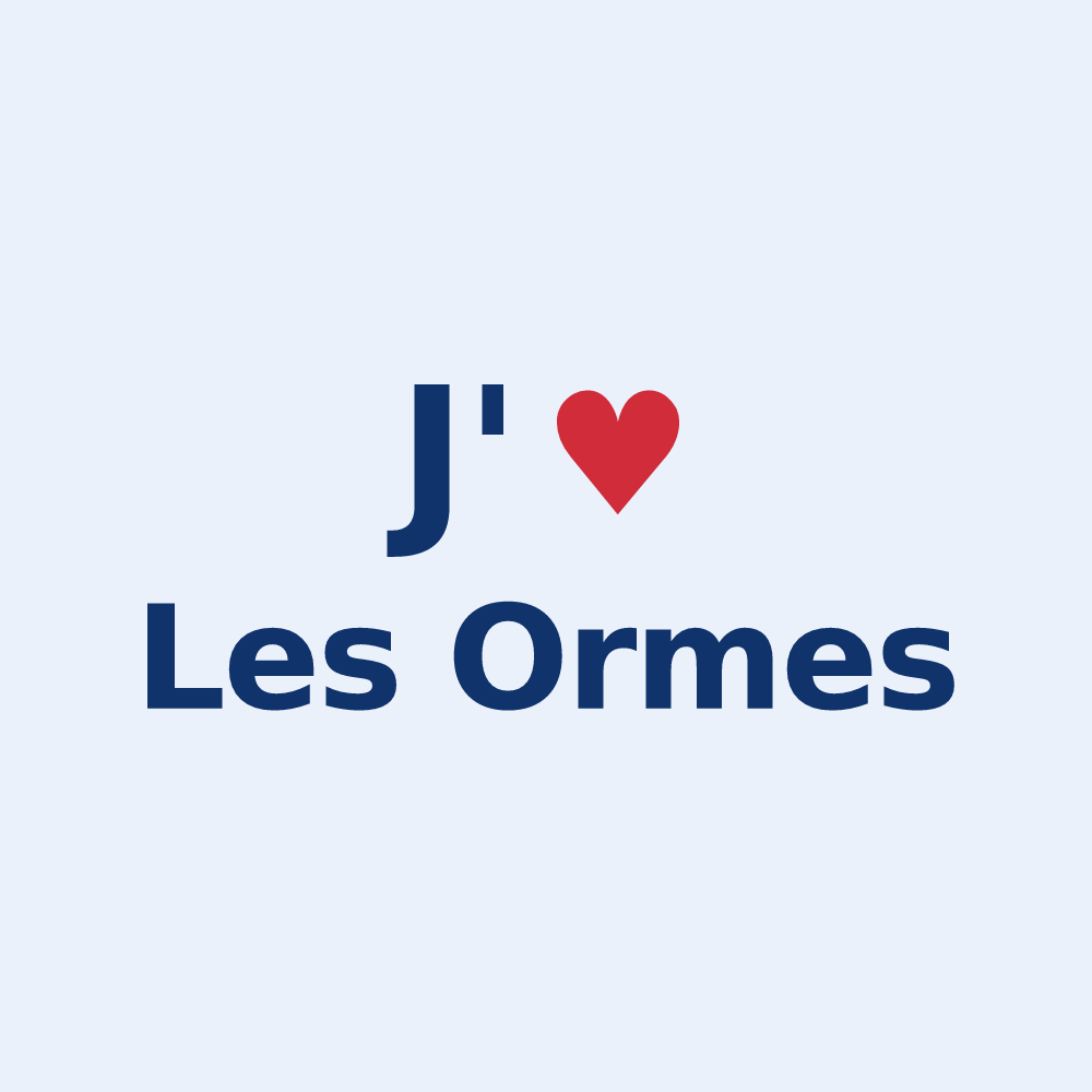 Sticker personnalisé Les Ormes — design J'aime Les Ormes