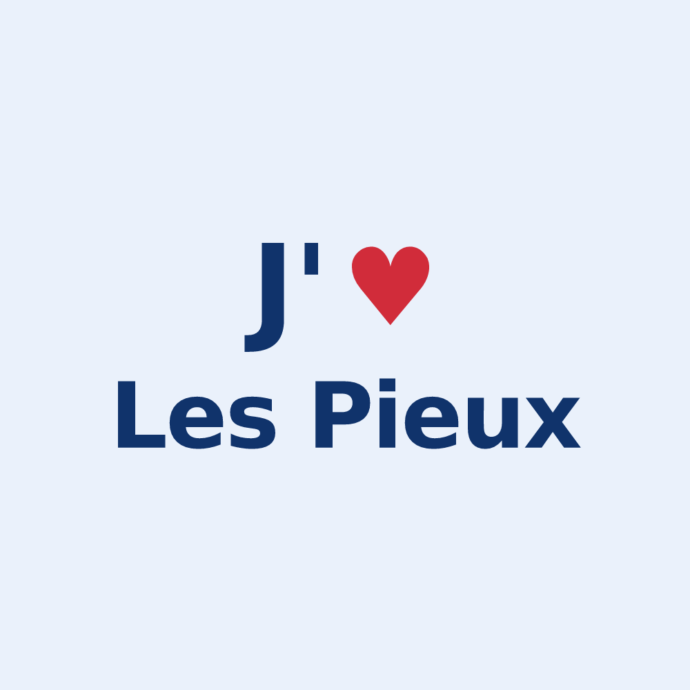 Sticker personnalisé Les Pieux — design J'aime Les Pieux