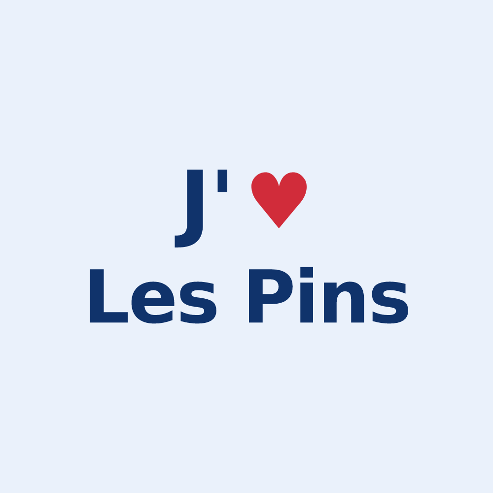 Sticker personnalisé Les Pins — design « J'aime Les Pins » imprimé sur le sticker