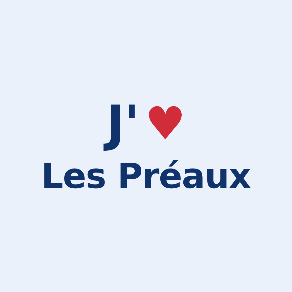 Sticker personnalisé Les Préaux — design J'aime Les Préaux