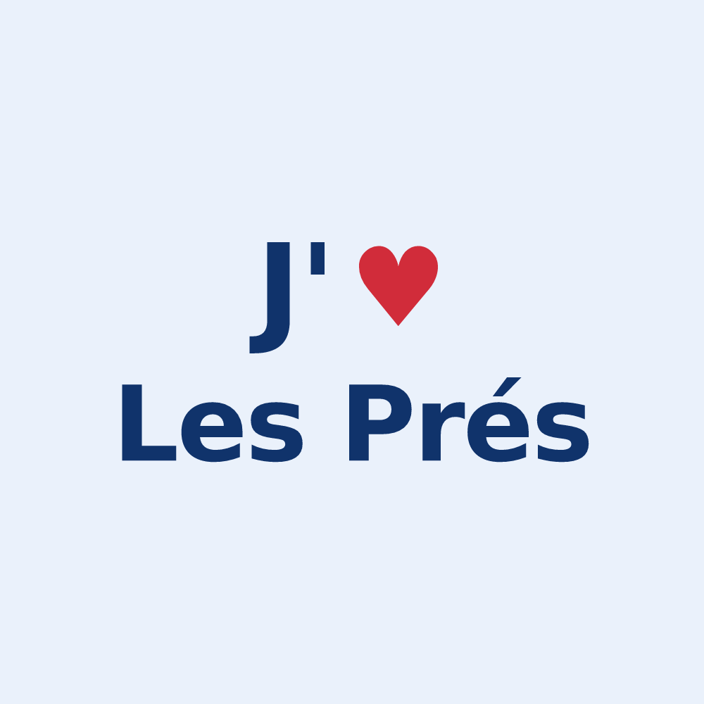 Sticker personnalisé Les Prés — design J'aime Les Prés