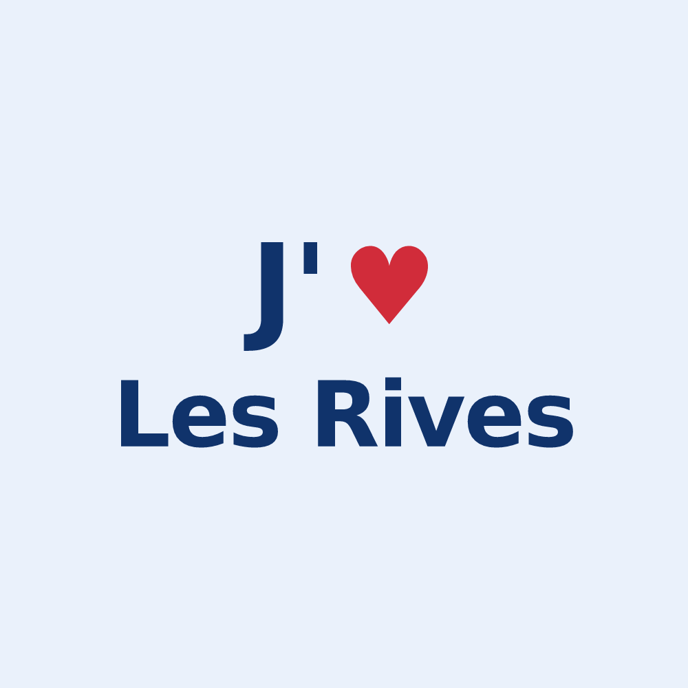 Sticker personnalisé Les Rives — design « J'aime Les Rives » imprimé sur le sticker