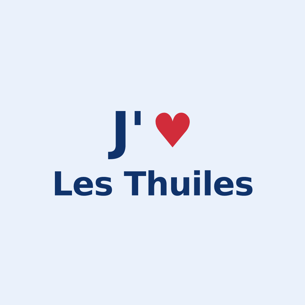 Sticker personnalisé Les Thuiles — design J'aime Les Thuiles