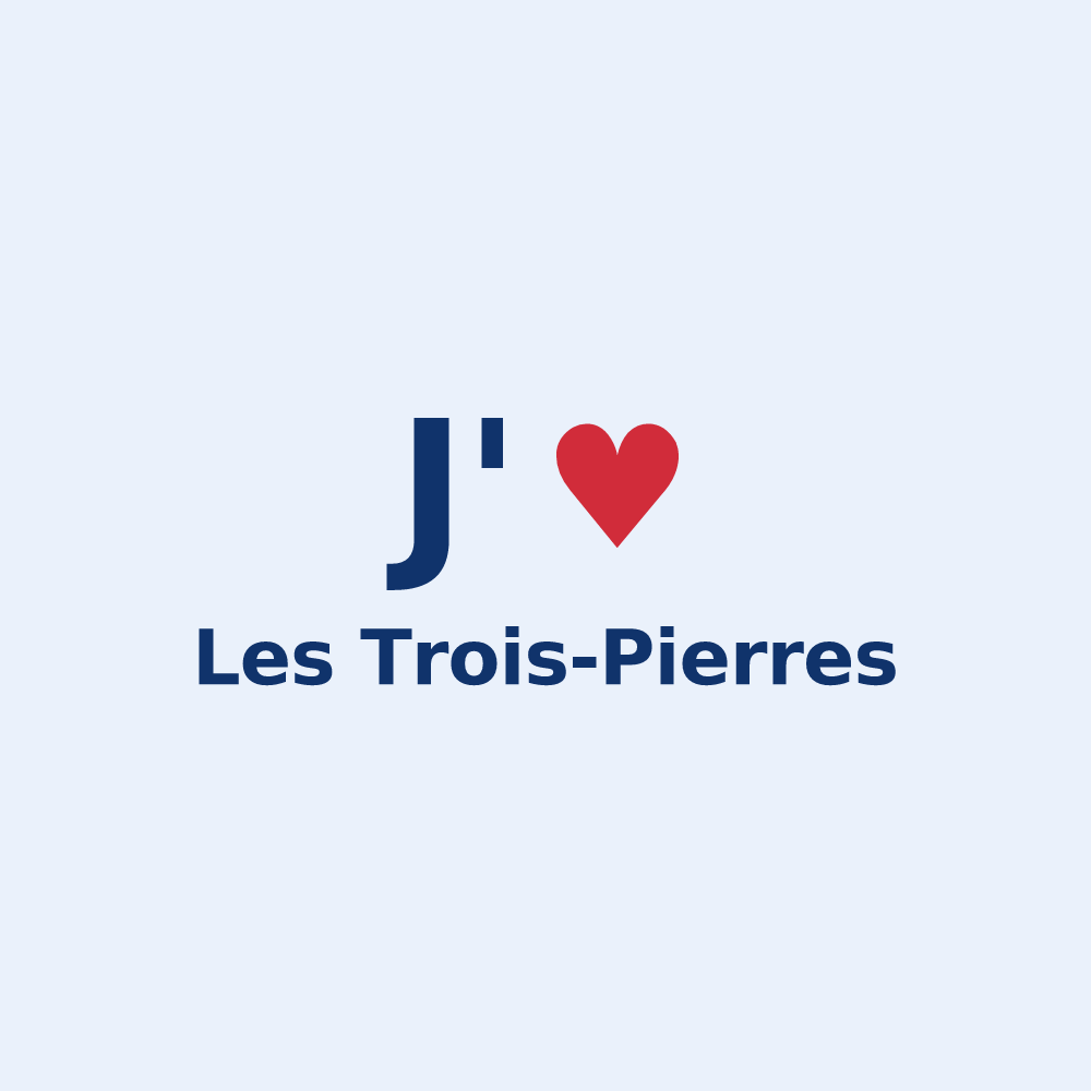 Sticker personnalisé Les Trois-Pierres — design J'aime Les Trois-Pierres