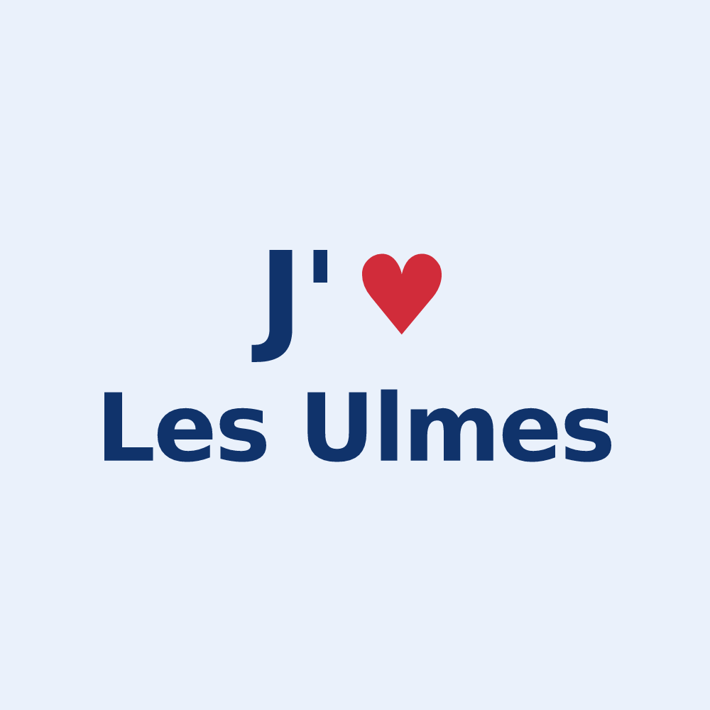 Sticker personnalisé Les Ulmes — design « J'aime Les Ulmes » imprimé sur le sticker