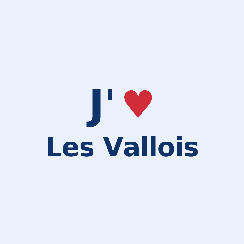 Sticker personnalisé Les Vallois — design J'aime Les Vallois