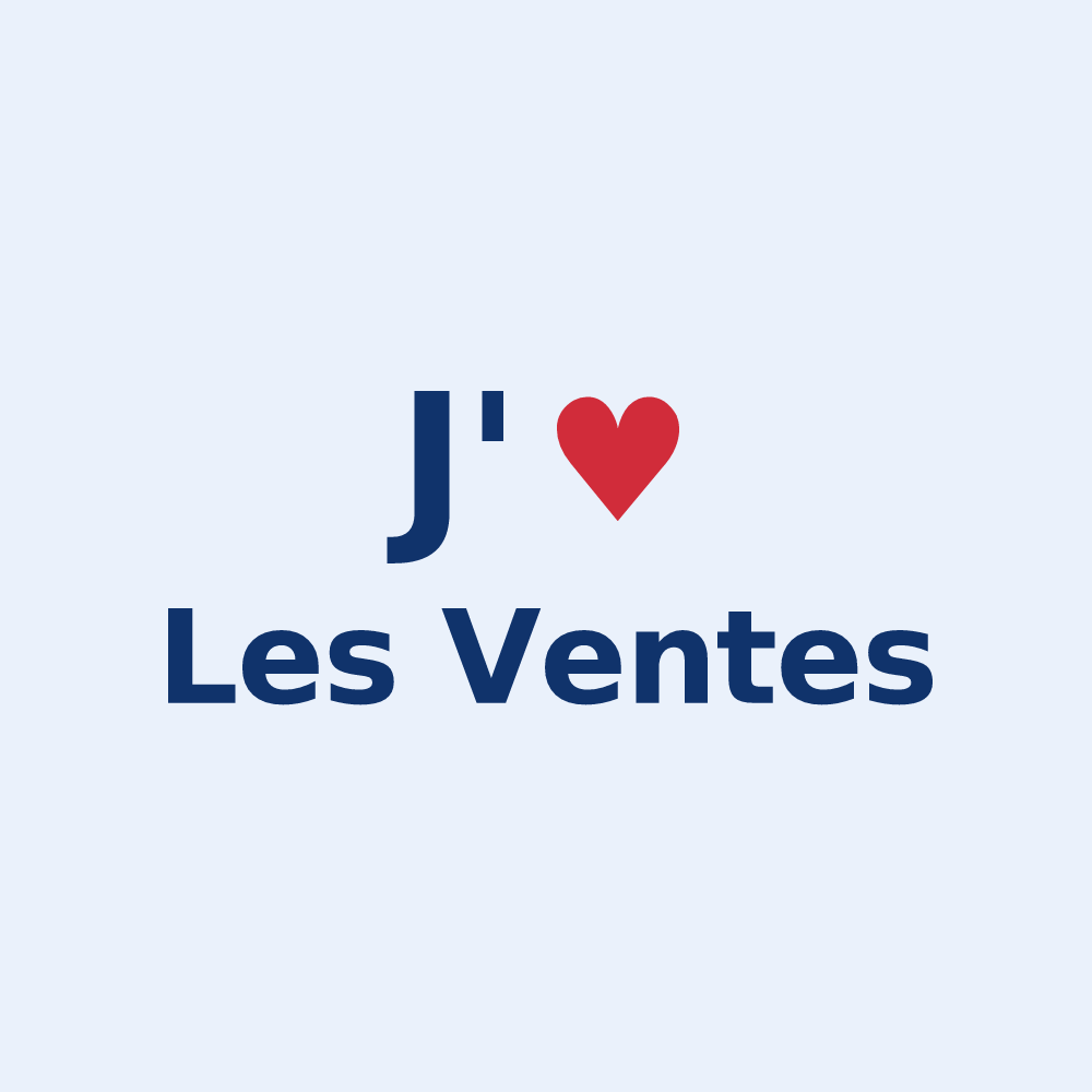 Sticker personnalisé Les Ventes — design J'aime Les Ventes