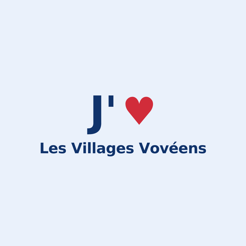 Sticker personnalisé Les Villages Vovéens — design J'aime Les Villages Vovéens