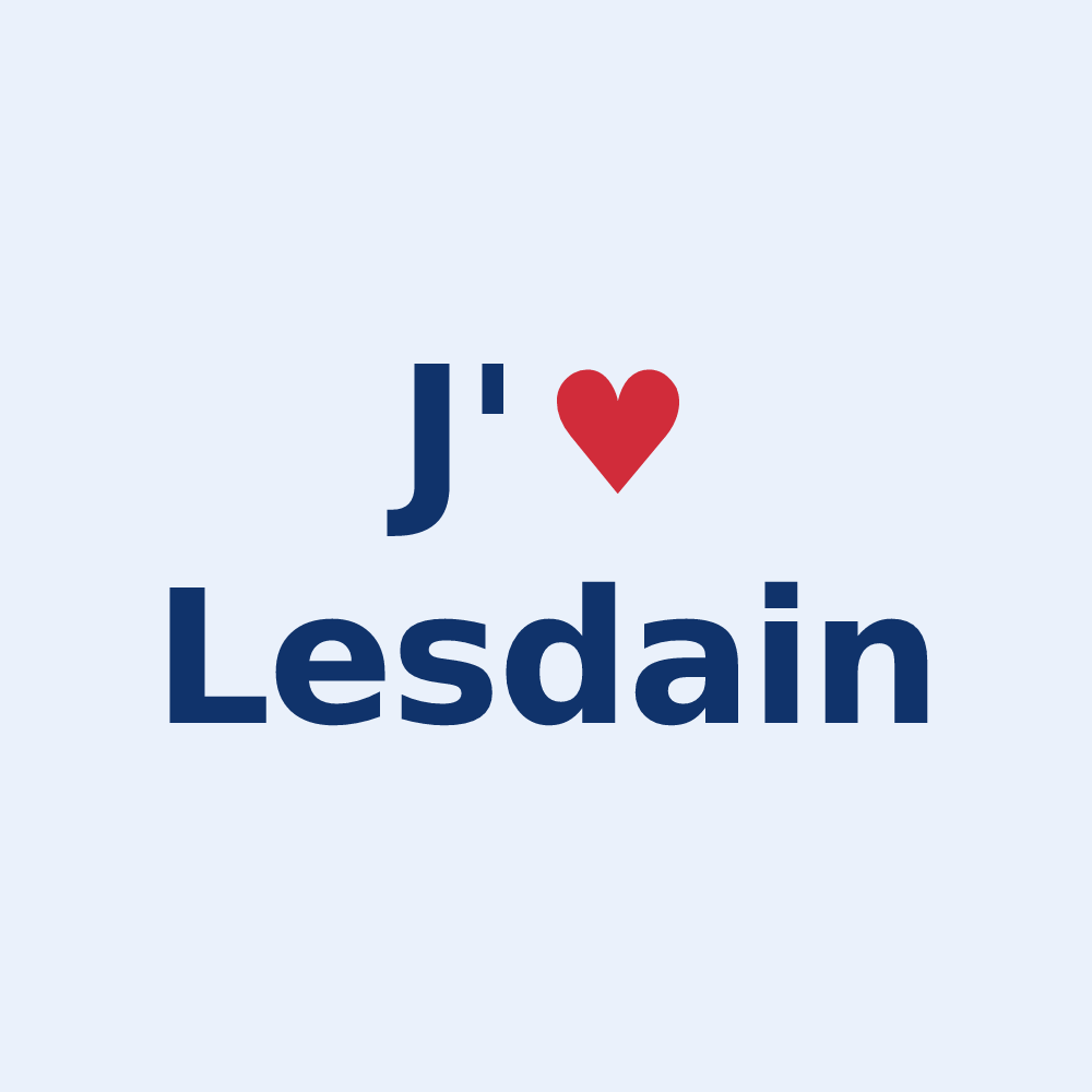 Sticker personnalisé Lesdain — design « J'aime Lesdain » imprimé sur le sticker