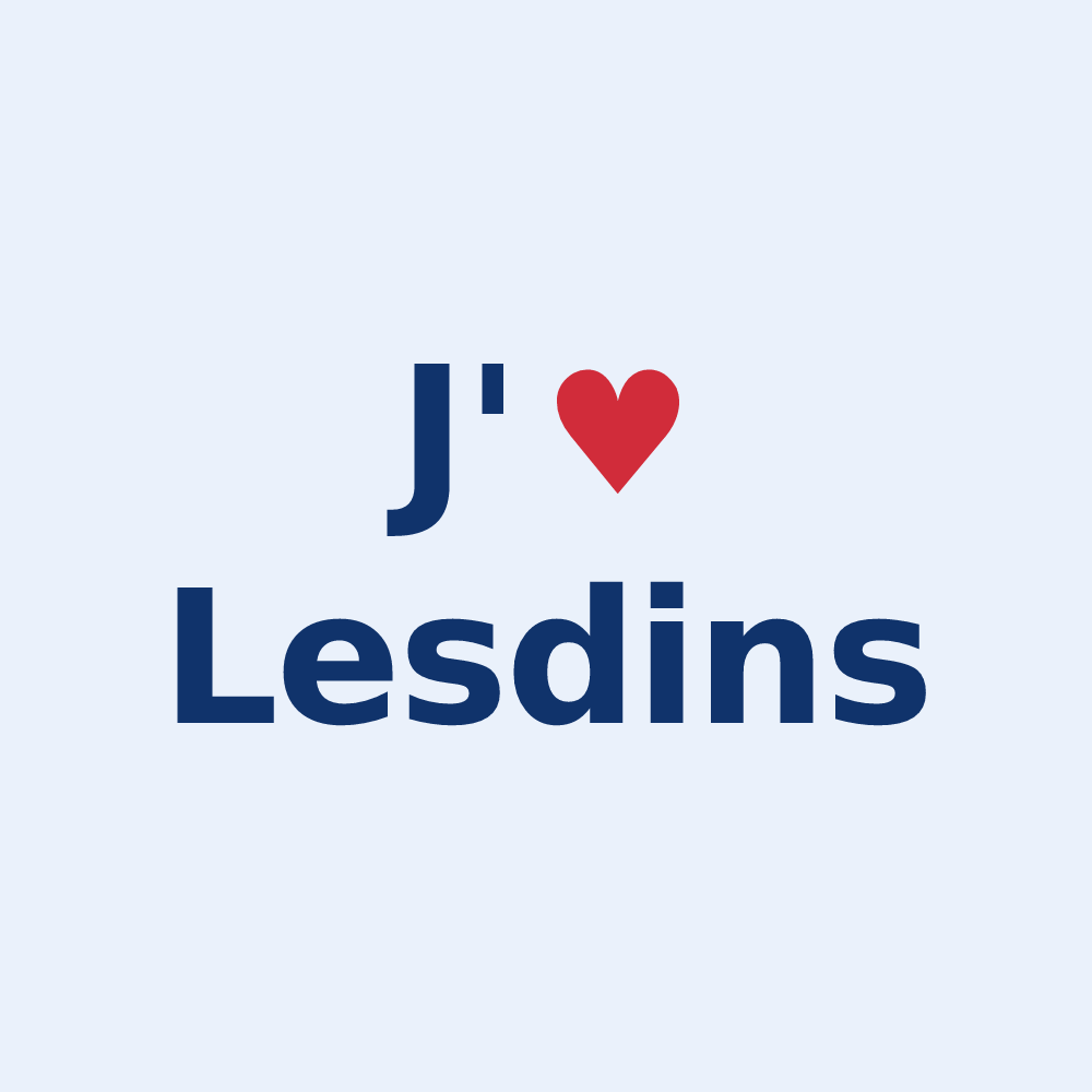 Sticker personnalisé Lesdins — design J'aime Lesdins