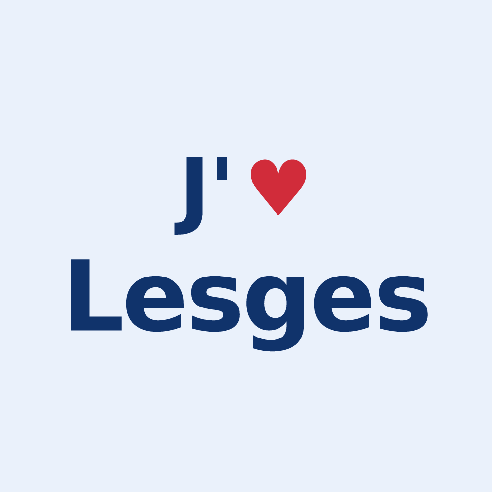 Sticker personnalisé Lesges — design J'aime Lesges