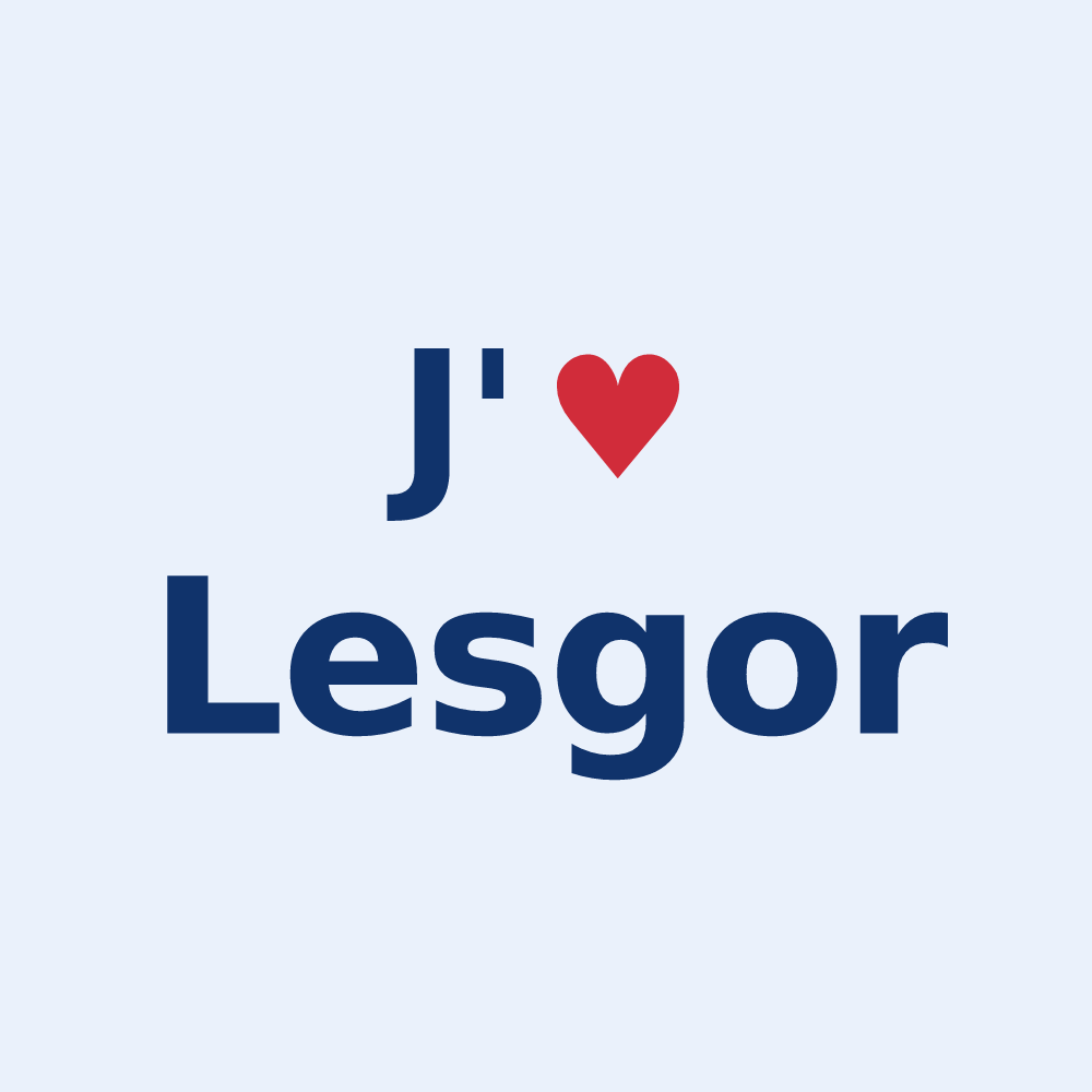 Sticker personnalisé Lesgor — design « J'aime Lesgor » imprimé sur le sticker