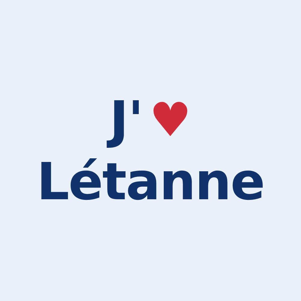 Sticker personnalisé Létanne — design J'aime Létanne