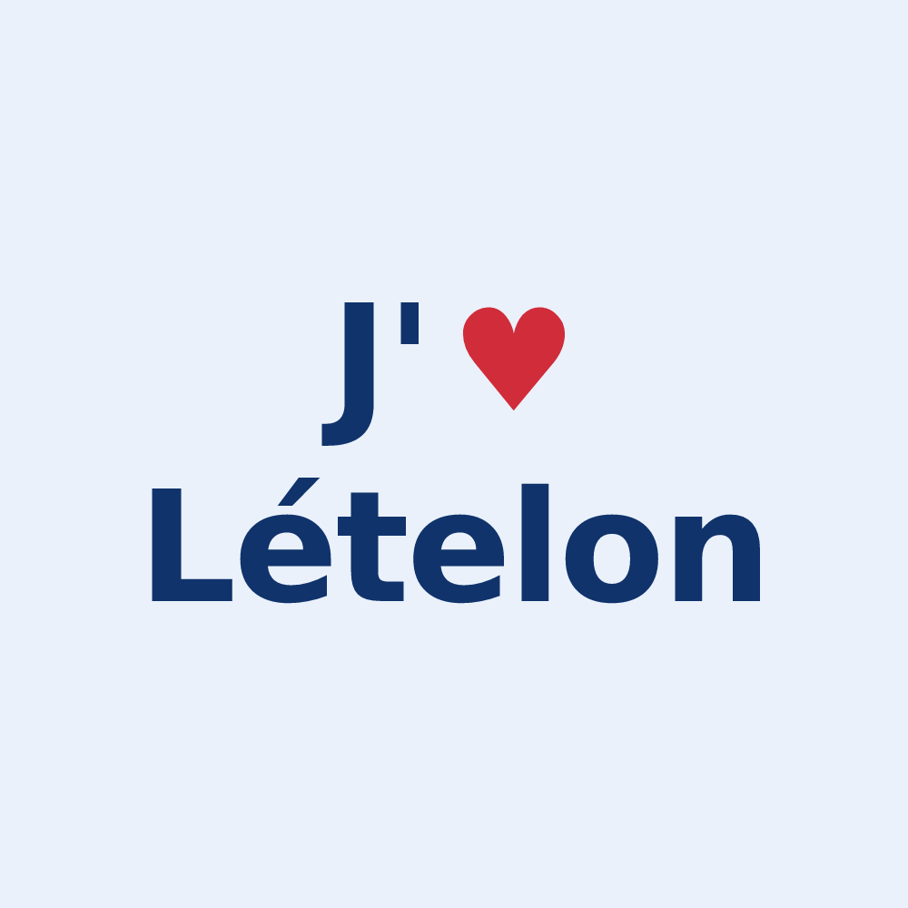 Sticker personnalisé Lételon — design « J'aime Lételon » imprimé sur le sticker