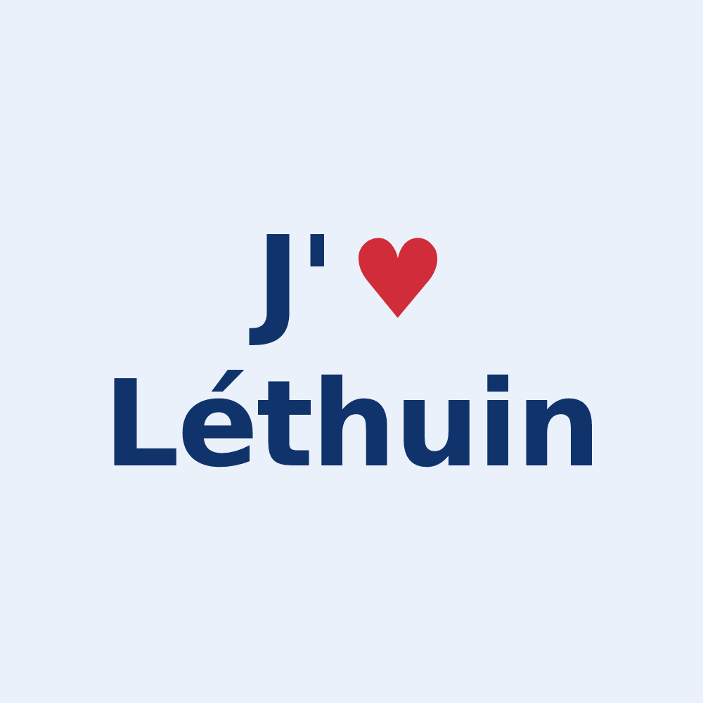 Sticker personnalisé Léthuin — design « J'aime Léthuin » imprimé sur le sticker