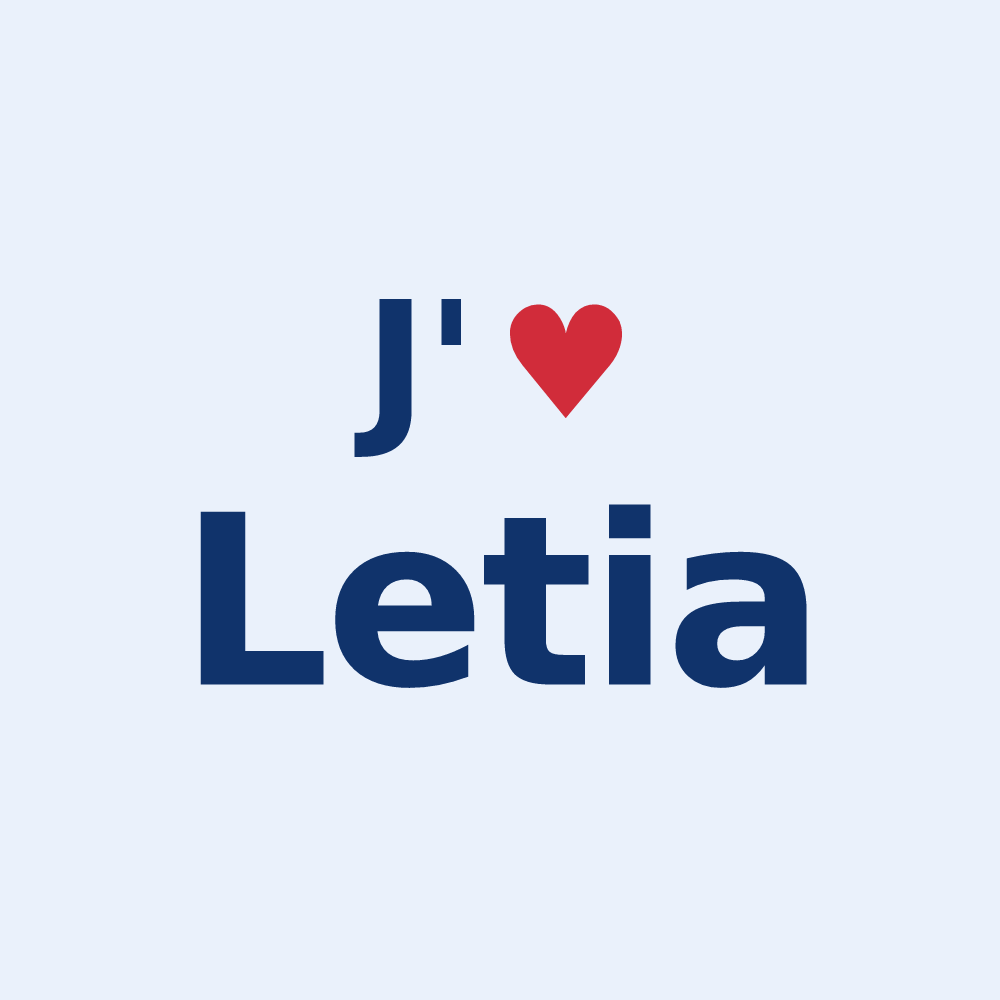 Sticker personnalisé Letia — design J'aime Letia