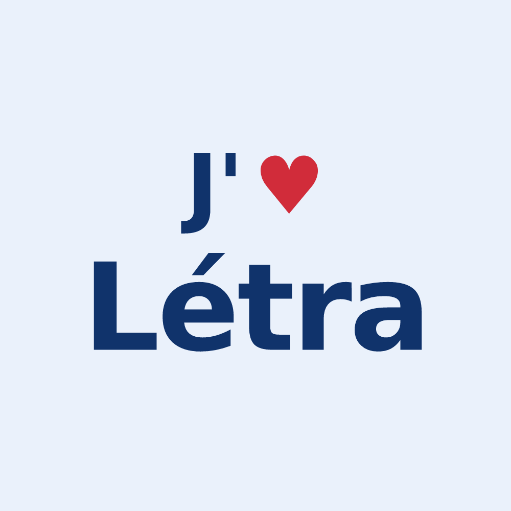 Sticker personnalisé Létra — design J'aime Létra
