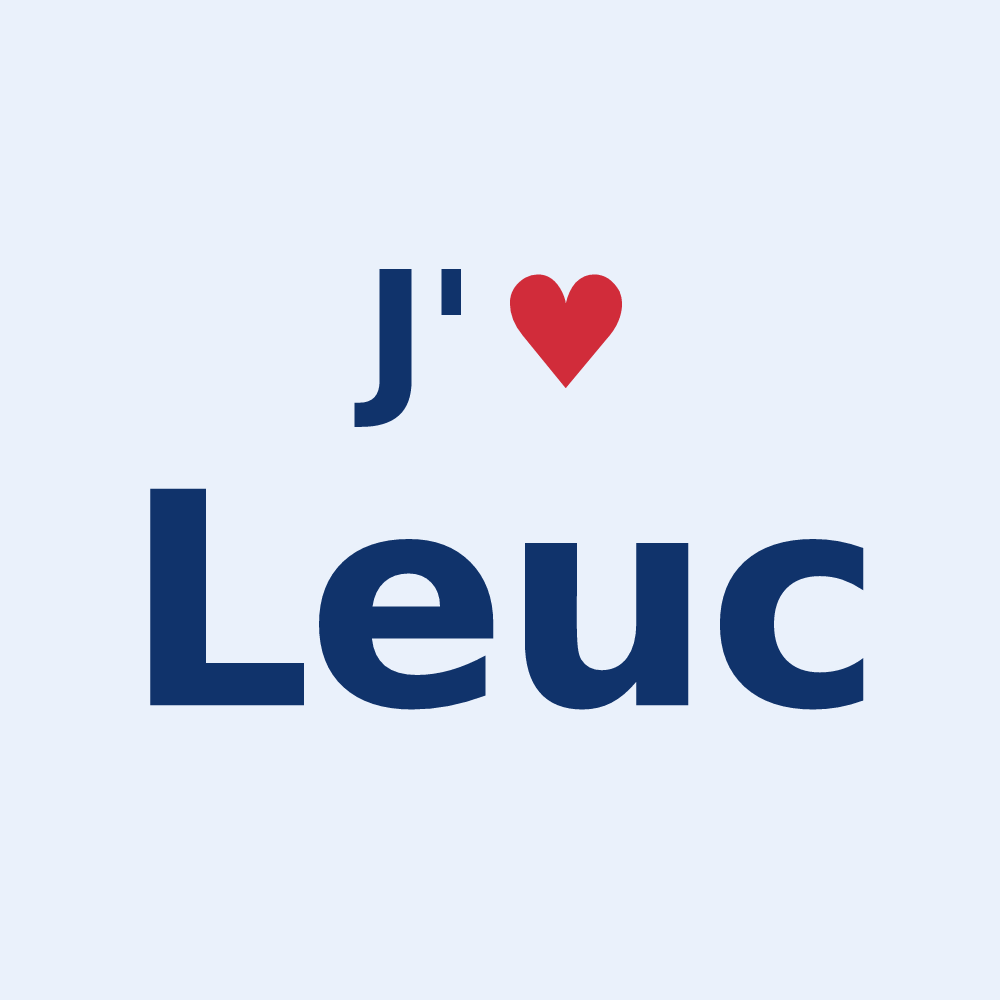 Sticker personnalisé Leuc — design J'aime Leuc