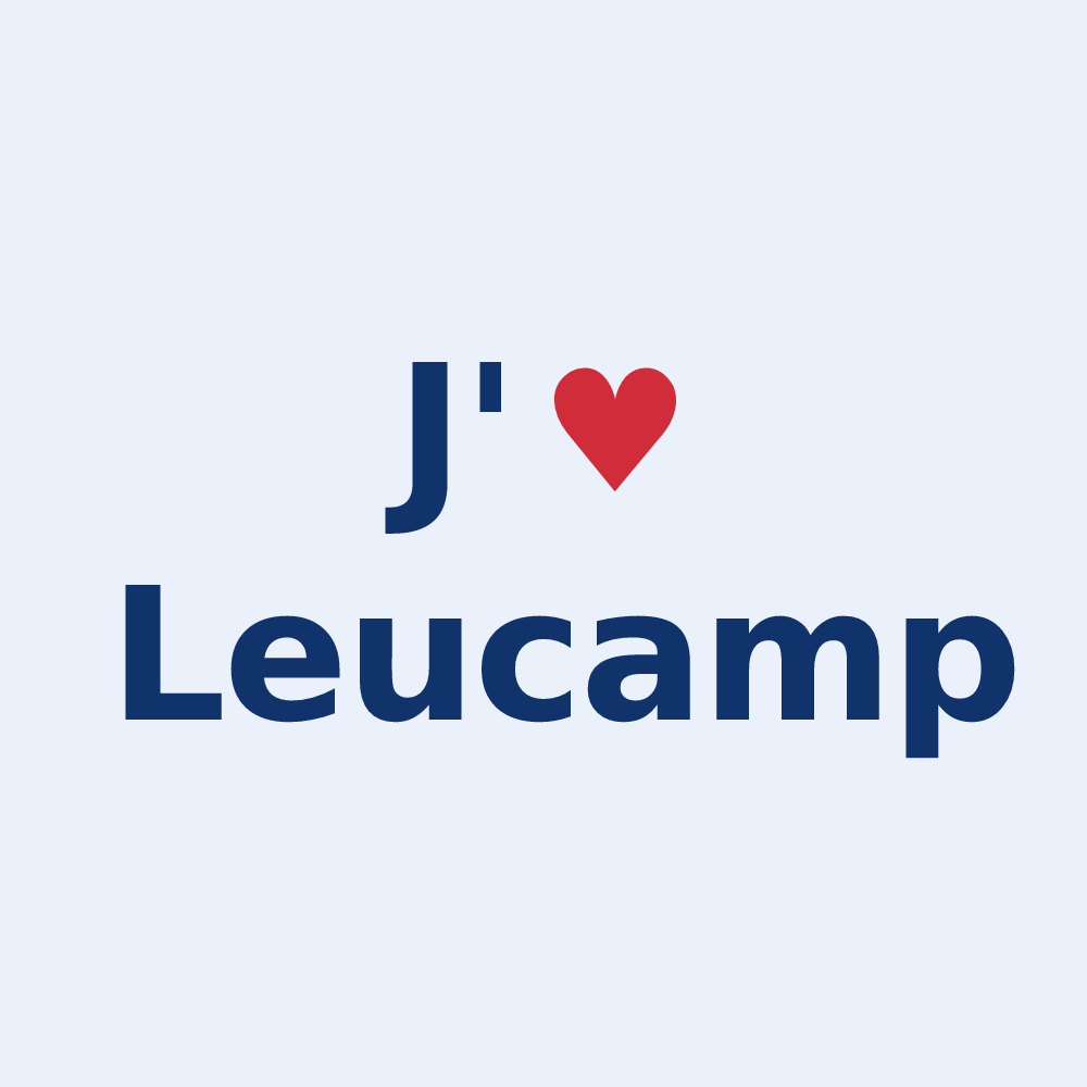 Sticker personnalisé Leucamp — design J'aime Leucamp