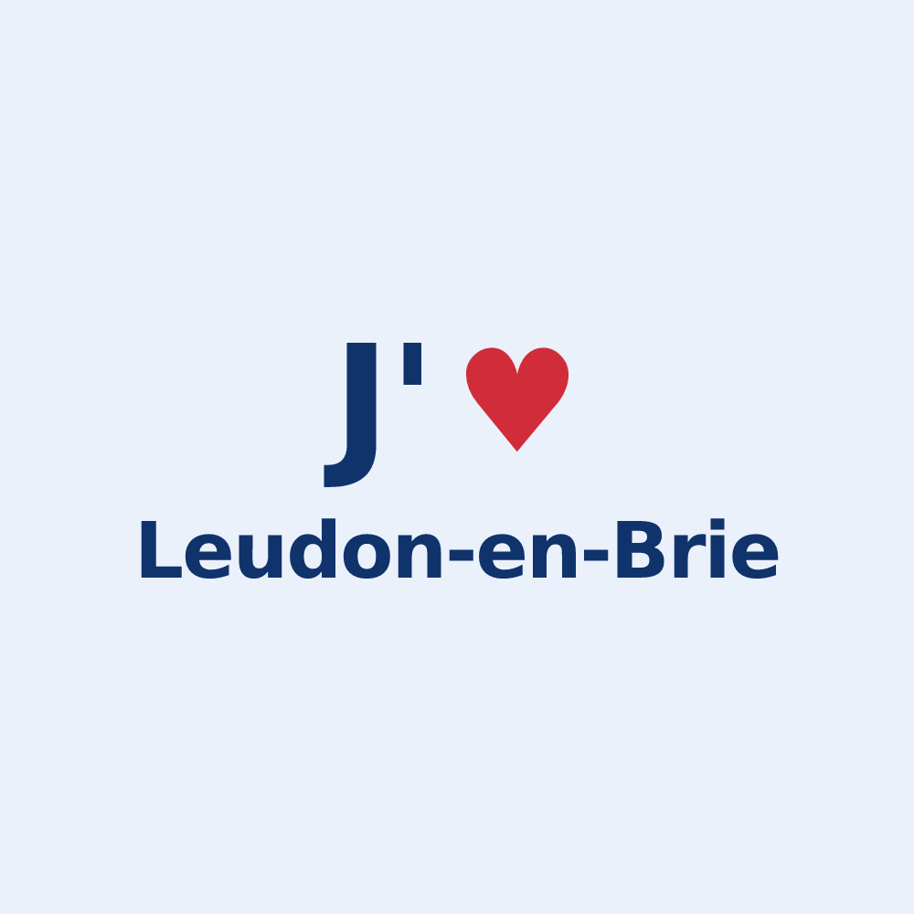 Sticker personnalisé Leudon-en-Brie — design « J'aime Leudon-en-Brie » imprimé sur le sticker