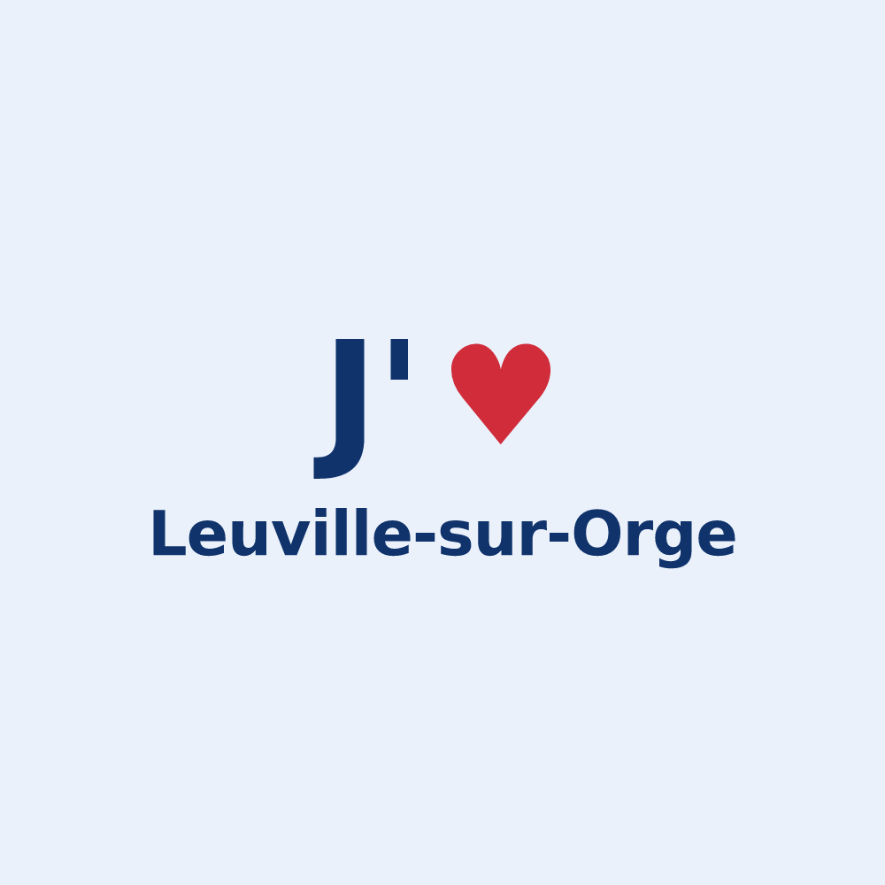Sticker personnalisé Leuville-sur-Orge — design « J'aime Leuville-sur-Orge » imprimé sur le sticker