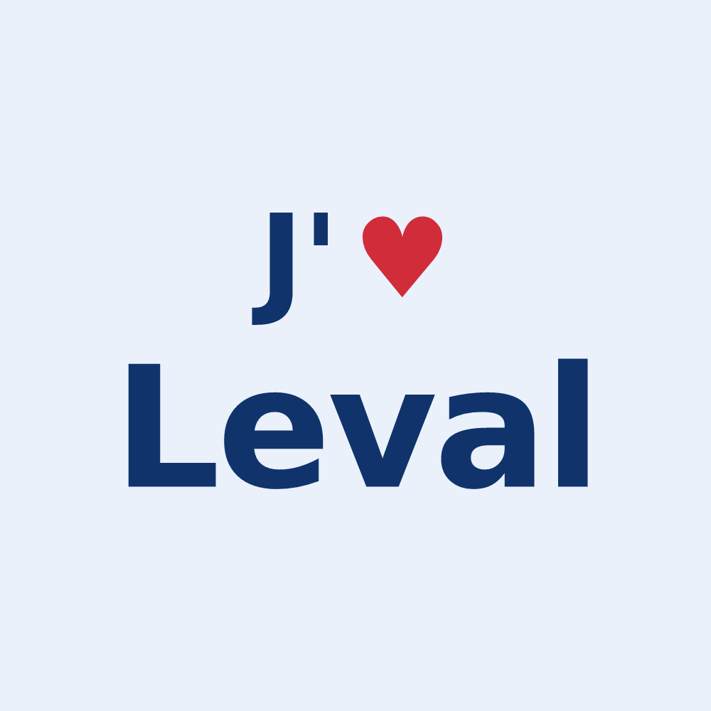 Sticker personnalisé Leval — design J'aime Leval