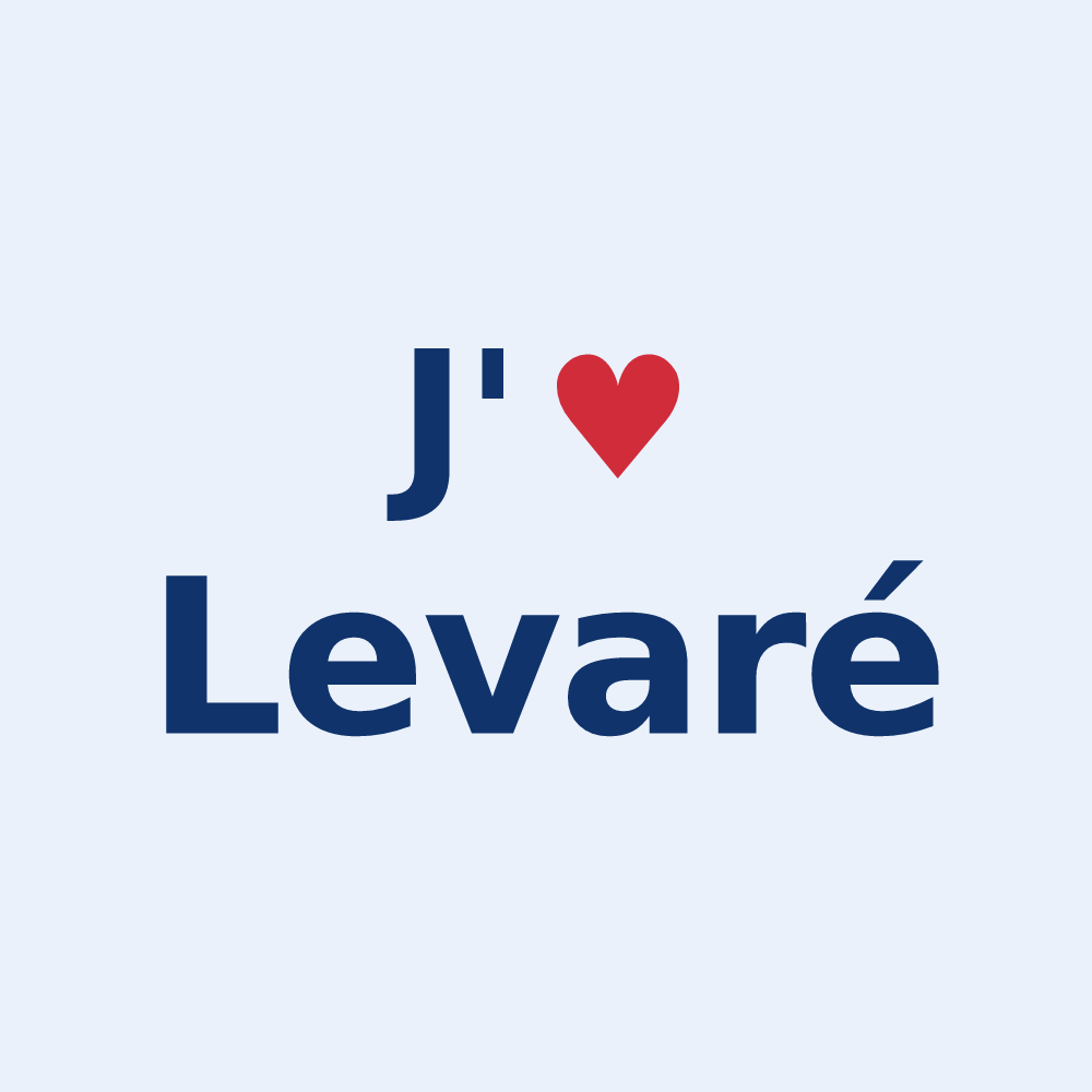Sticker personnalisé Levaré — design « J'aime Levaré » imprimé sur le sticker