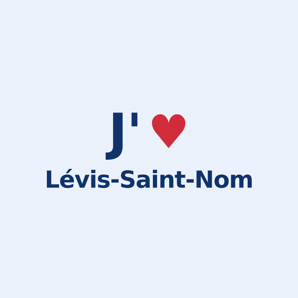 Sticker personnalisé Lévis-Saint-Nom — design J'aime Lévis-Saint-Nom