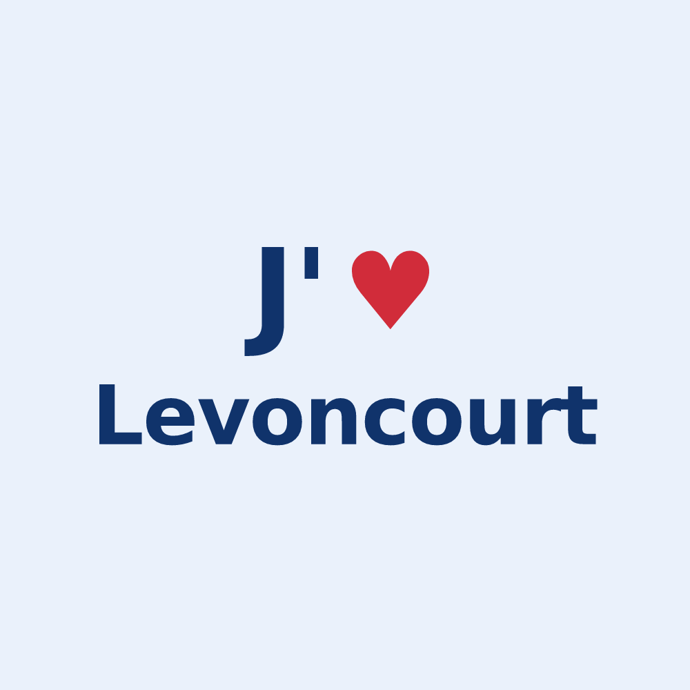 Sticker personnalisé Levoncourt — design « J'aime Levoncourt » imprimé sur le sticker
