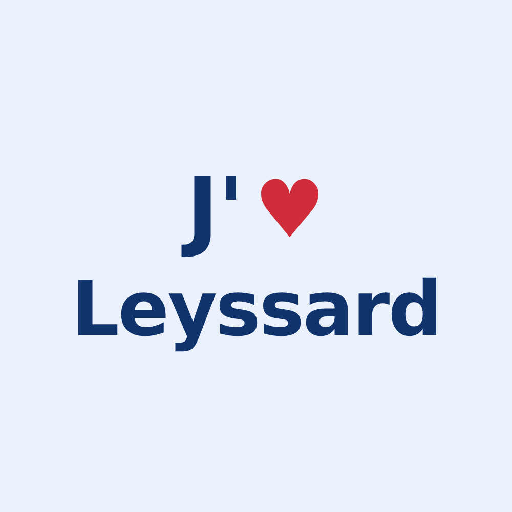 Sticker personnalisé Leyssard — design « J'aime Leyssard » imprimé sur le sticker