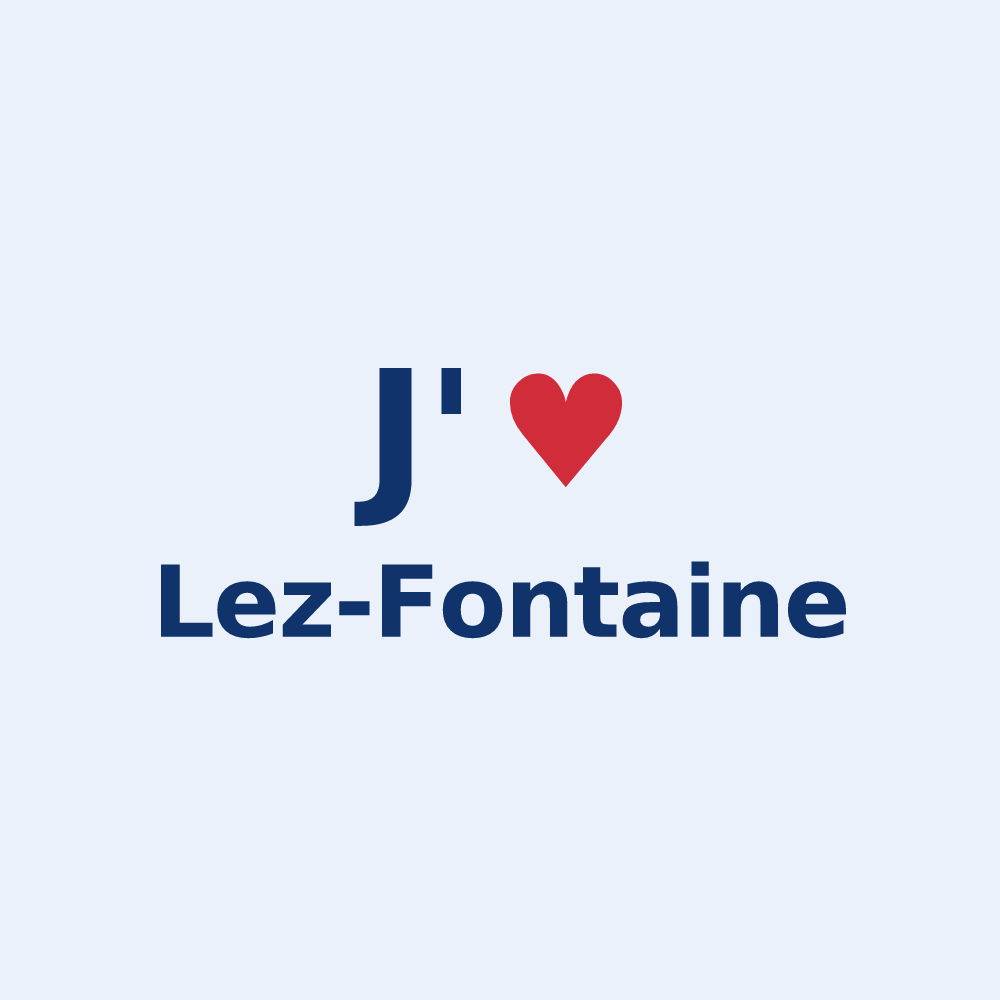 Sticker personnalisé Lez-Fontaine — design « J'aime Lez-Fontaine » imprimé sur le sticker